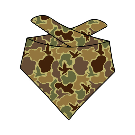 (Custom Design Preorder MOQ 5) Brown Camo Print Collar Doggy Bandana