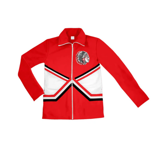 (Custom Design Preorder MOQ 5) Team's Red Print Kids Zipper Jacket