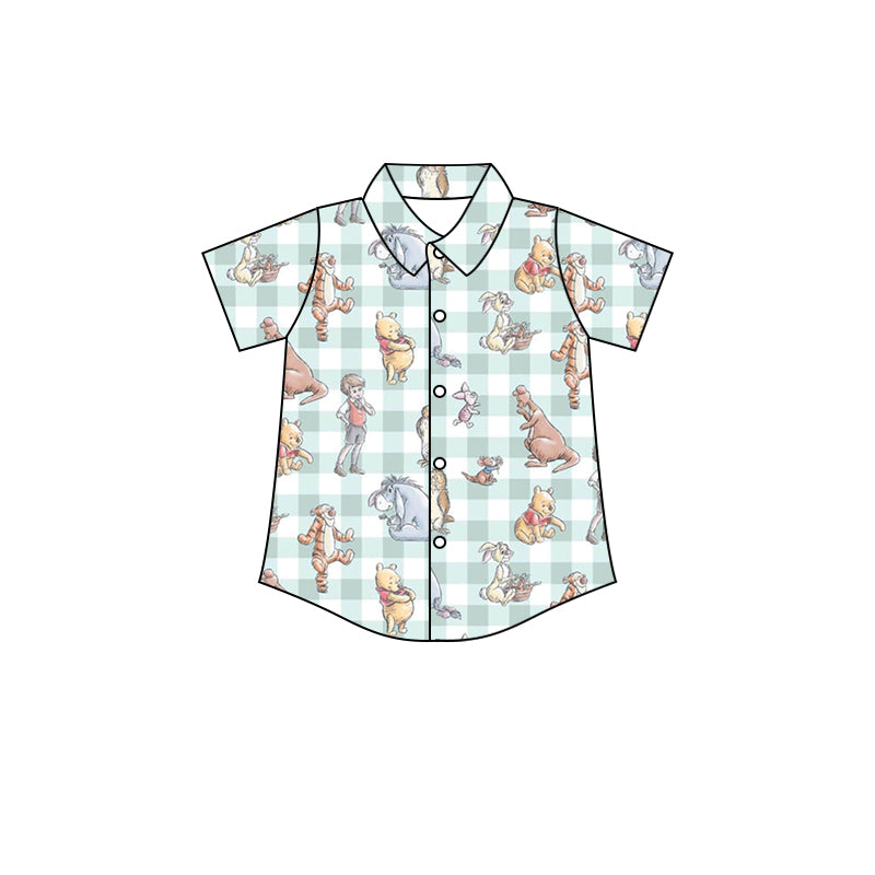 (Custom Design Preorder MOQ 5) Cartoon Animals Print Boys Summer Tee Shirts Top