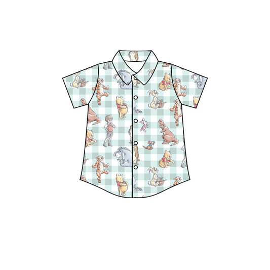 (Custom Design Preorder MOQ 5) Cartoon Animals Print Boys Summer Tee Shirts Top