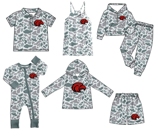 (Custom Design Preorder MOQ 5 Each Item)Team's Cutter Morning Star Camo Print Sibling Matching Clothes