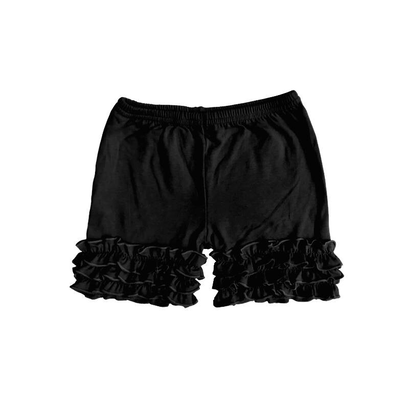 (Custom Design Preorder MOQ 5) Black Color Girls Summer Icing Bottom Shorts