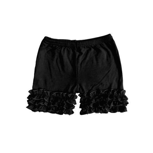 (Custom Design Preorder MOQ 5) Black Color Girls Summer Icing Bottom Shorts