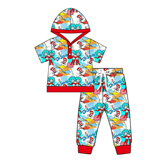 (Custom Design Preorder MOQ 5) Dr.Reading Hoodie Top Pants Boys Fall Clothes Set