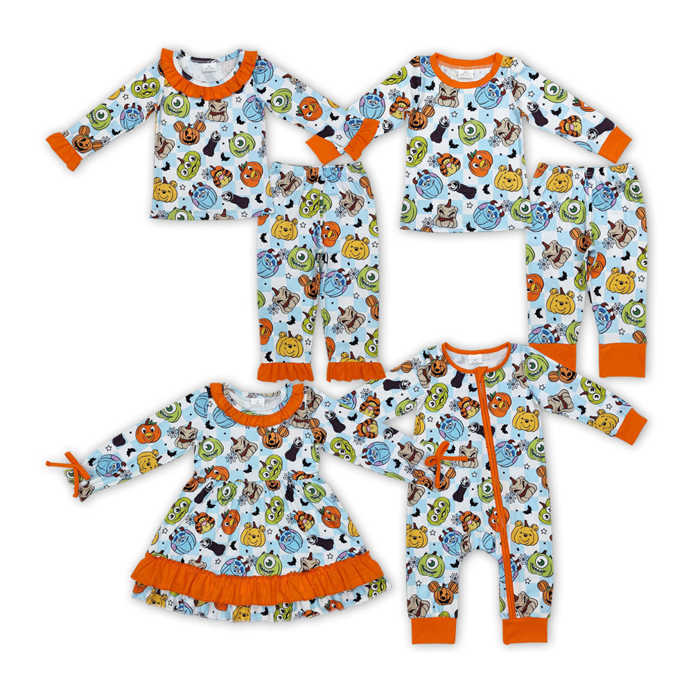 Cartoon Figure Pumpkin Print Sibling Halloween Matching Clothes