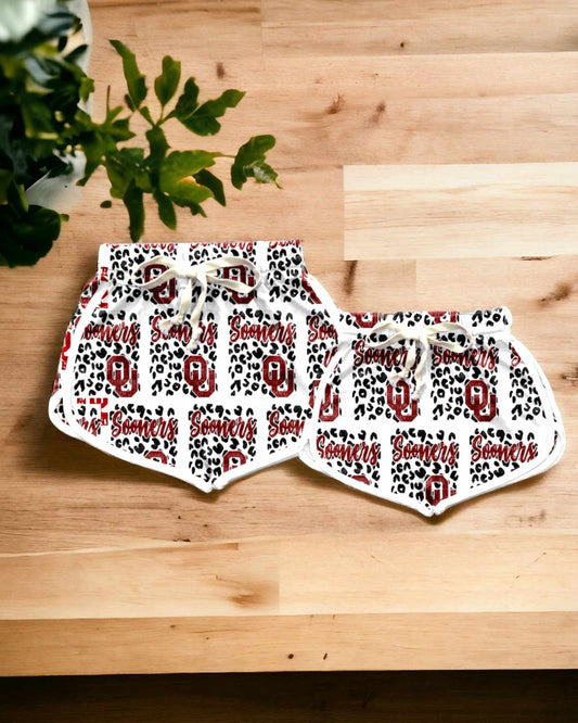 (Custom Design Preorder MOQ 5)  Team's Leopard SOONERS Print Adult Summer Shorts