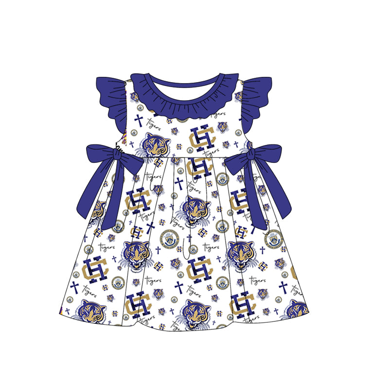 (Custom Design Preorder MOQ 5) Team's HOLY CROSS Print Girls Knee Length Dress