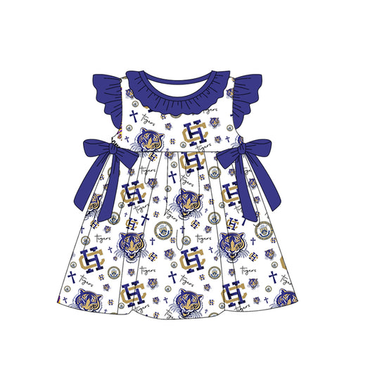 (Custom Design Preorder MOQ 5) Team's HOLY CROSS Print Girls Knee Length Dress