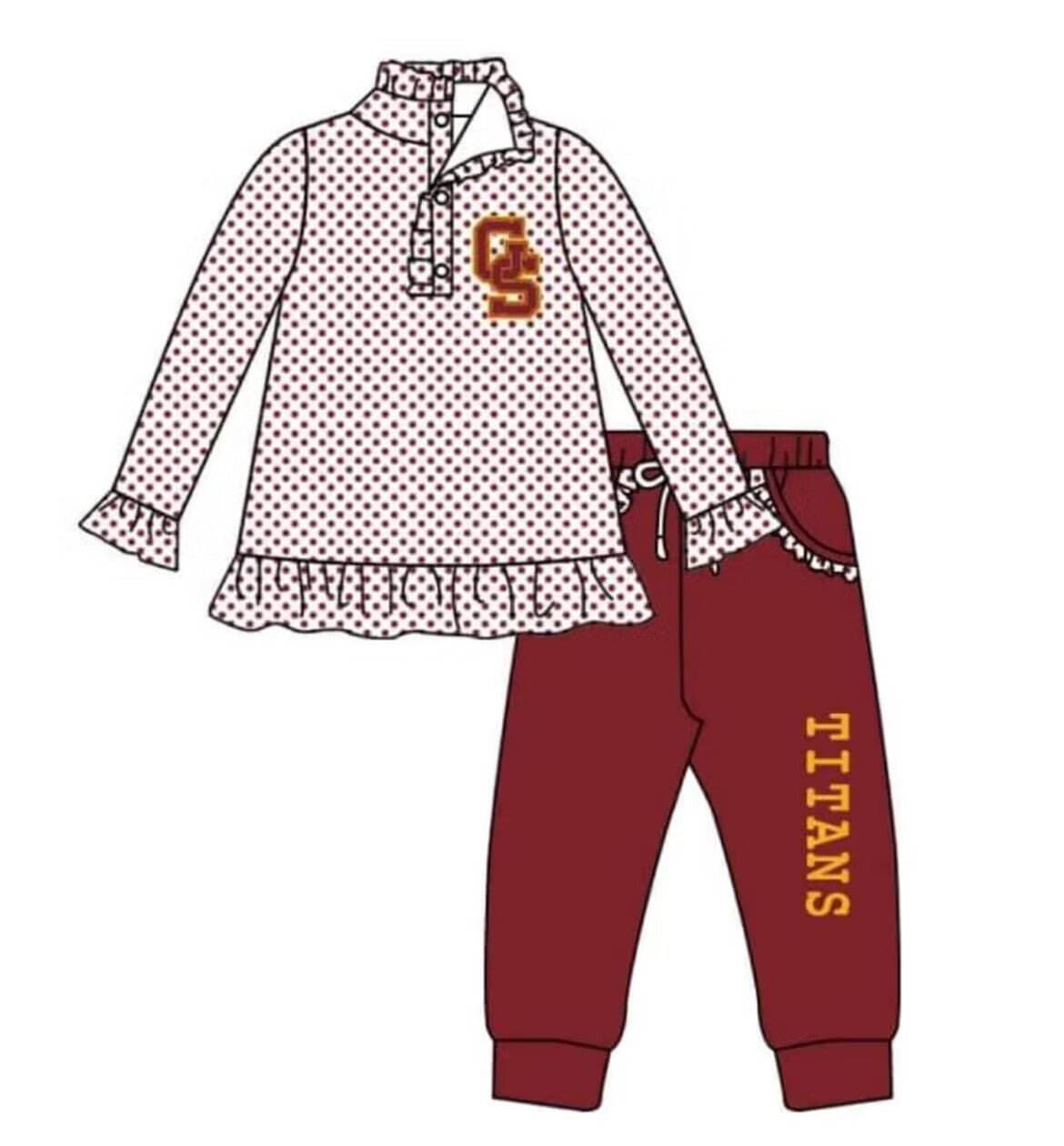 (Custom Design Preorder MOQ 5) Team's GS Print Girls Clothes Set