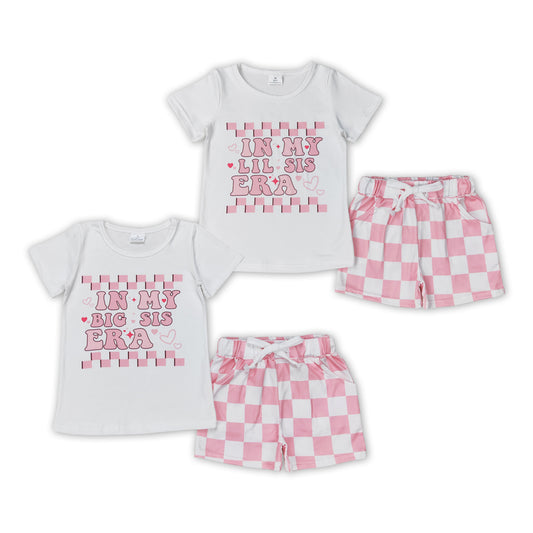 In My ERA Top Pink Plaid Shorts Sisters Summer Matching Clothes Set