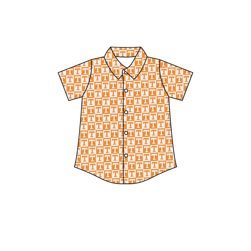 (Custom Design Preorder MOQ 5 ) Team's TENNESSEE Plaid Print Boys Summer Tee Shirts Top