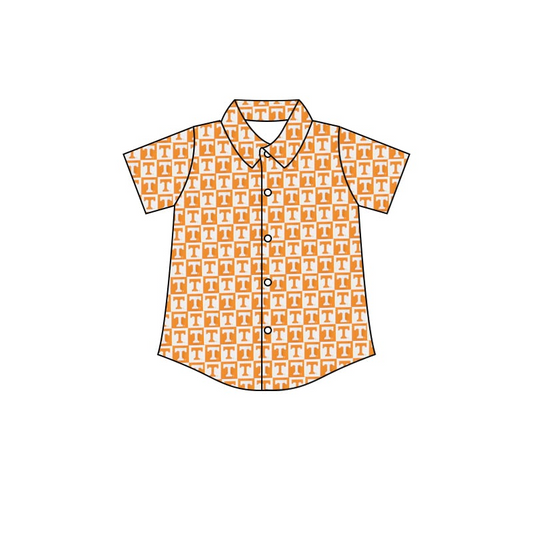 (Custom Design Preorder MOQ 5 ) Team's TENNESSEE Plaid Print Boys Summer Tee Shirts Top