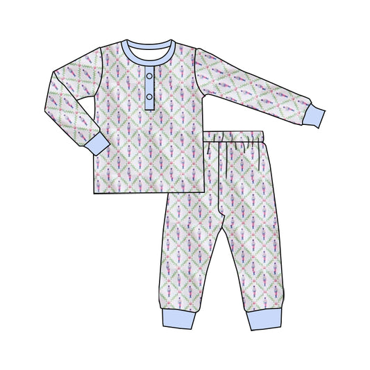 (Custom Design Preorder MOQ 5) Dancer Print Boys Fall Pajamas Clothes Set