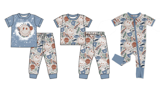 11.22(Custom Design Preorder MOQ 5 Each Design) BUBBA Balls Print Boys Matching Clothes Brothers Wear