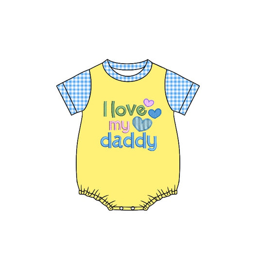 (Custom Design Preorder MOQ 5) I LOVE MY DADDY Print Baby Boys Summer Romper