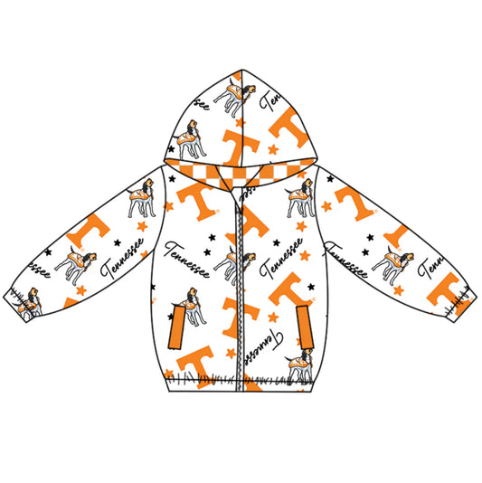 (Custom Design Preorder MOQ 5) Team's TENNESSEE Print Pockets Boys Long Sleeve Zipper Jackets Top