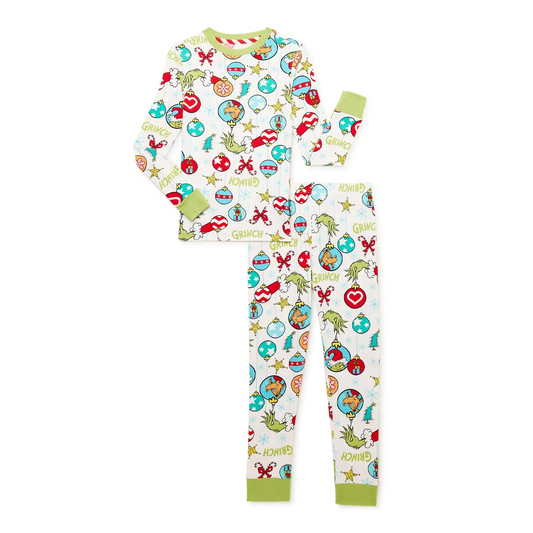 (Custom Design MOQ 5)  Christmas Frog Kids Pajamas Clothes Set