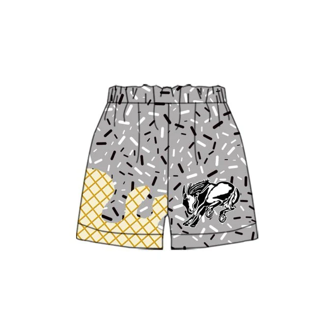(Split Order Preorder) Deadline May17 Team's Grey Sprinkles Print Summer Bottom Shorts Mom and Me Matching Clothes