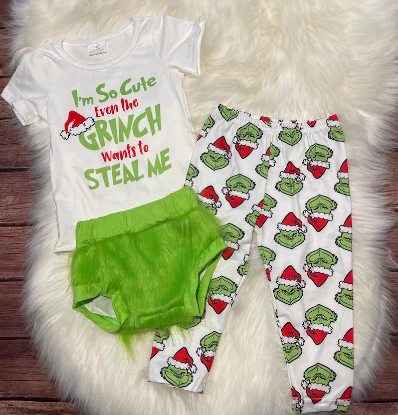 I'mSo Cute Christmas Frog legging pants and bummie 3 pcs outfits   GSPO0100