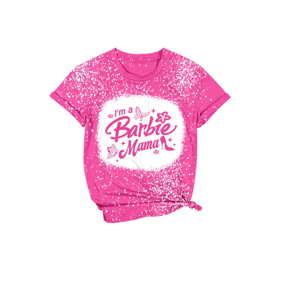 (Custom Design Preorder MOQ 5)  Pink BA MAMA Print Adult Tee Shirts Top