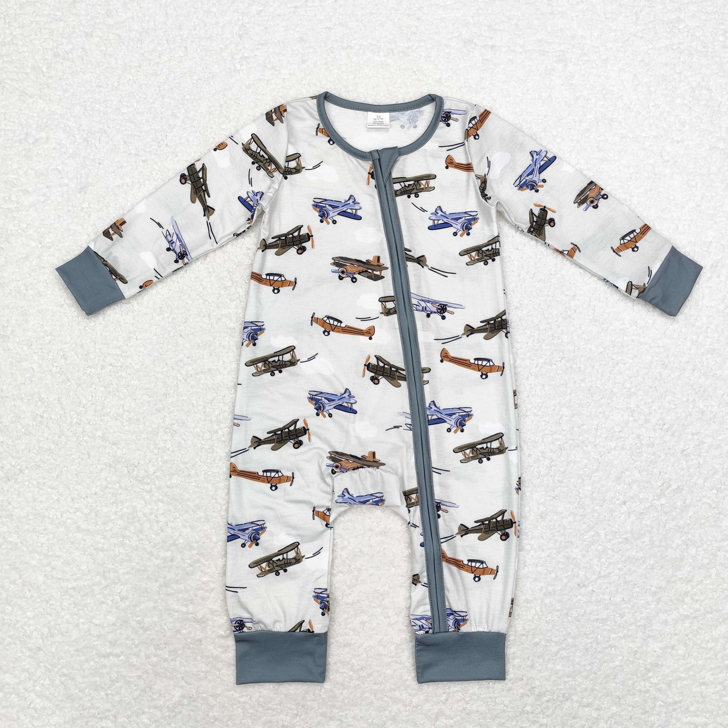 Plane Print Brothers Fall Bamboo Matching Pajamas Clothes