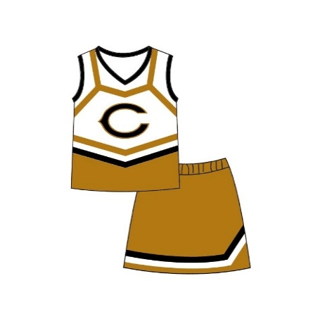 (Custom Design Preorder MOQ 5) Team's C Mustard Print Girls Summer Skirts Clothes Set