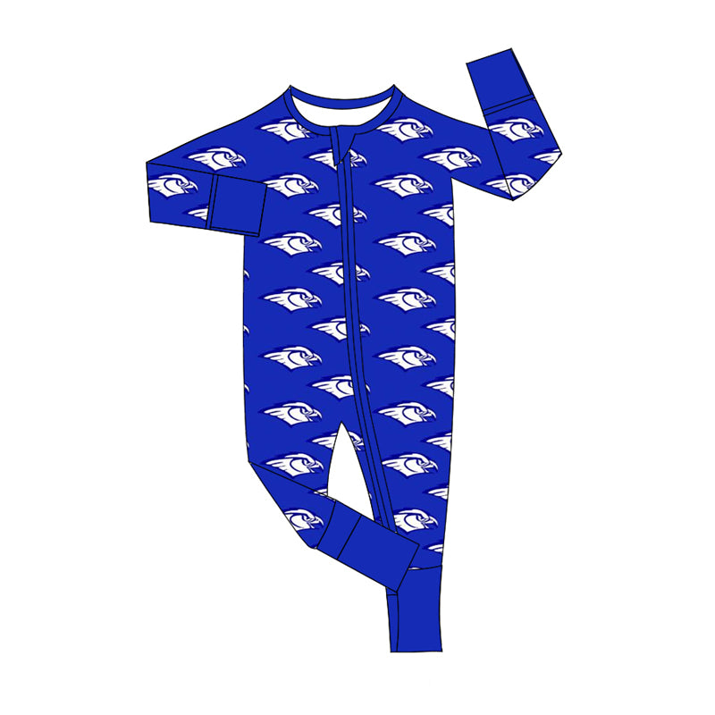 (Custom Design Preorder MOQ 5) Team's Colleton Print Baby Boys Sleeper Zipper Romper