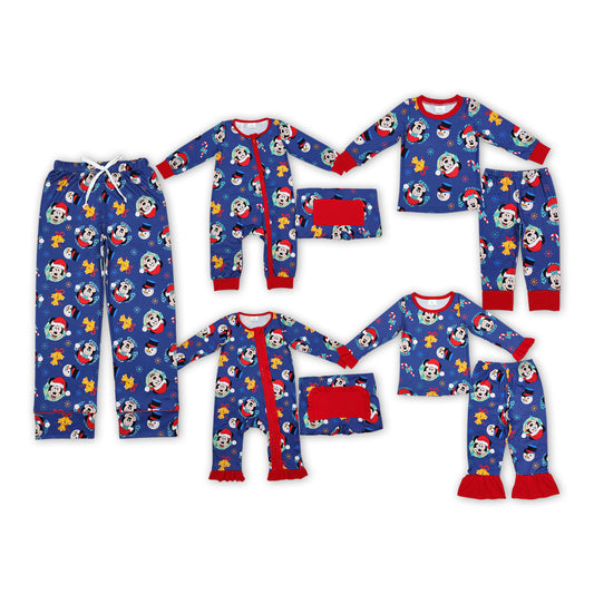 Cartoon Mouse Print Family Christmas Pajamas Matching Clothes