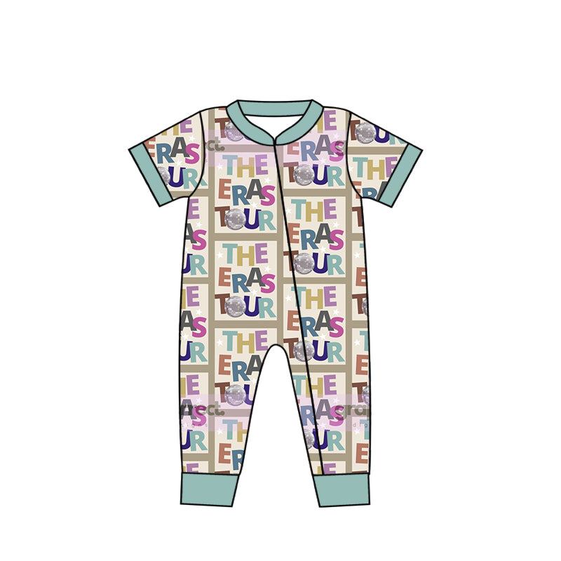 (Custom Design MOQ 5) NO.1  Singer Design Baby Sleeper Zipper Romper