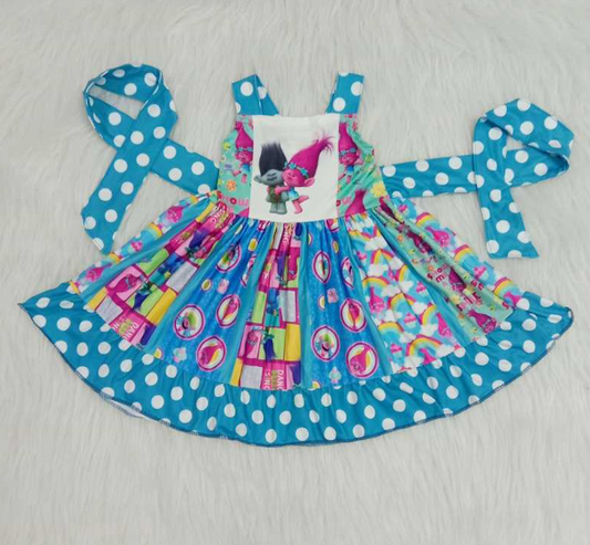 A6-6 Sleeveless Cartoon Design Girls Summer Twirl Dress