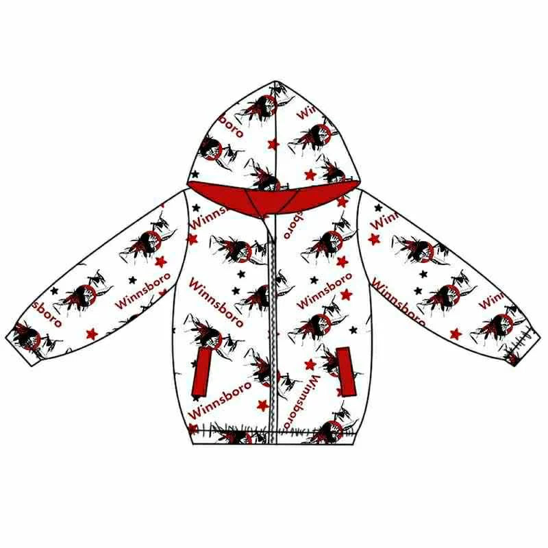 (Custom Design Preorder MOQ 5) Team's WINNSBORO Print Pockets Boys Long Sleeve Zipper Jackets Top