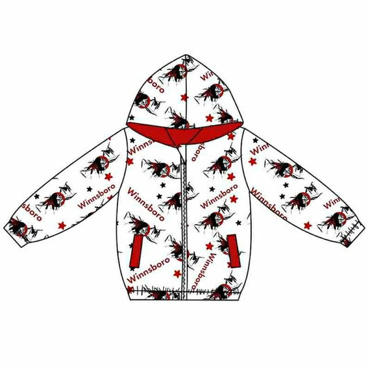 (Custom Design Preorder MOQ 5) Team's WINNSBORO Print Pockets Boys Long Sleeve Zipper Jackets Top