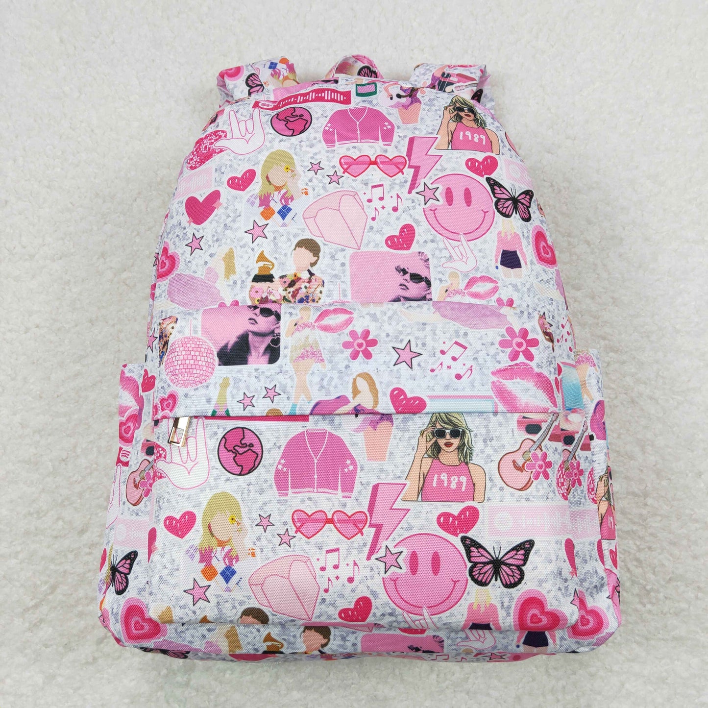 BA0164 Pink Singer Swiftie Print Girls Vocal Concert Backpack