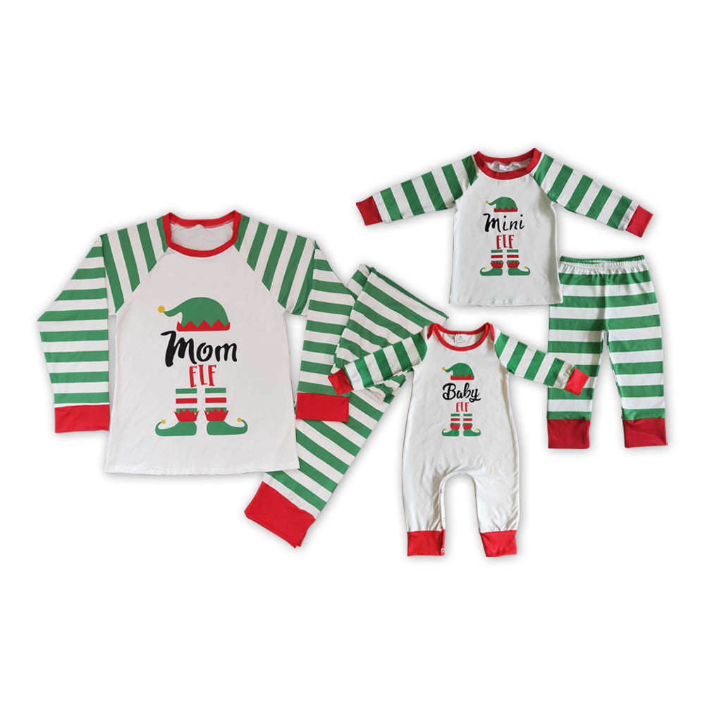 Shelf Green Stripes Print Christmas Family Matching Clothes