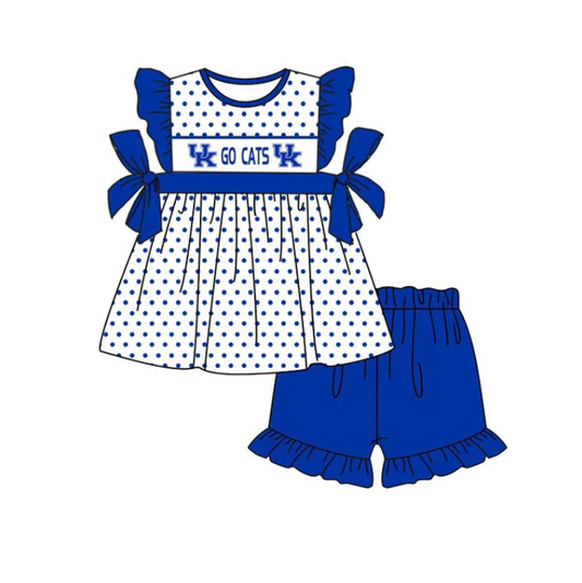 (Custom Design Preorder MOQ 5)  Team's UK Print Girls Summer Clothes Set