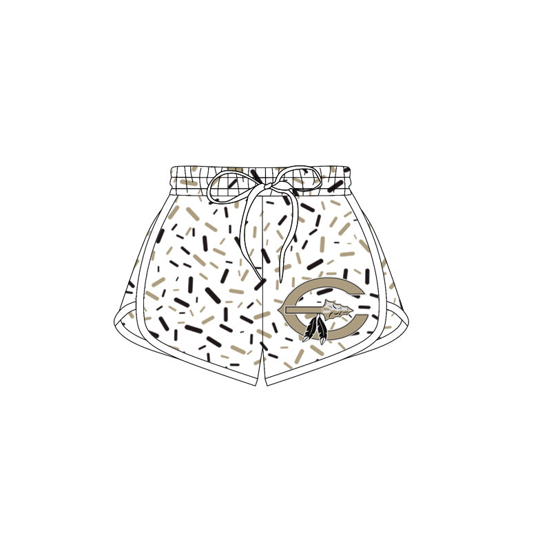 (Custom Design Preorder MOQ 5 Each Item) Team's Comanche Sprinkles Print Summer Bottom Sports Shorts Mom and Me Matching Clothes