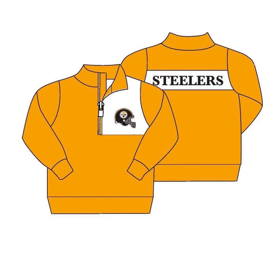 (Custom Design Preorder MOQ 5 ) Team's STEELERS Print Boys Pullover Tee Shirts Top