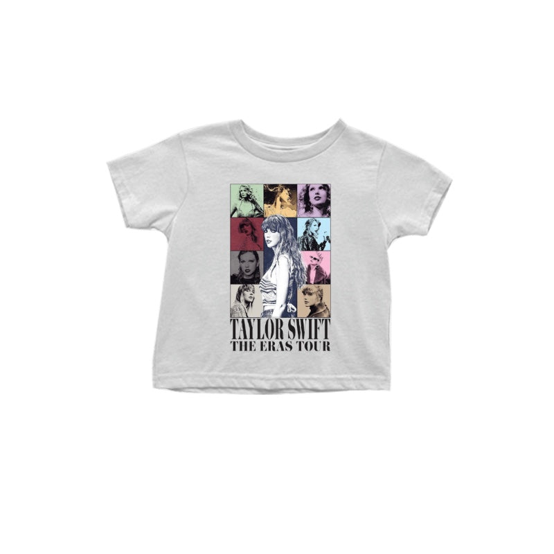 (Custom Design Preorder MOQ 5) Light Grey Singer Print Girls Summer Tee Shirts Top