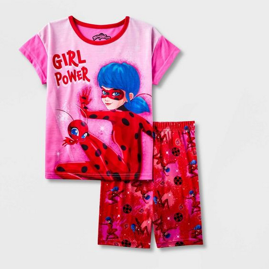 (Custom Design Preorder MOQ 5)  Girl Power Print Girls Summer Clothes Set