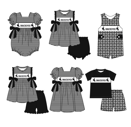 (Custom Design Preorder MOQ 5 Each Design) Team's Smackover Print Kids Summer Matching Clothes Sibling Wear