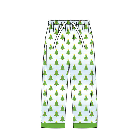 (Custom Design Preorder MOQ 5) Tree Print Man Christmas Pajamas Adult Pants