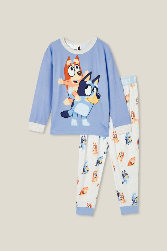 (Custom Design Preorder MOQ 5) Cartoon Dog Print Girls Fall Pajamas Clothes Set