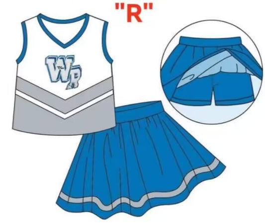 (Custom Design Preorder MOQ 5) Team's WEST RUSK RAIDERS Print Skirts With Shorts Girls Clothes Sets