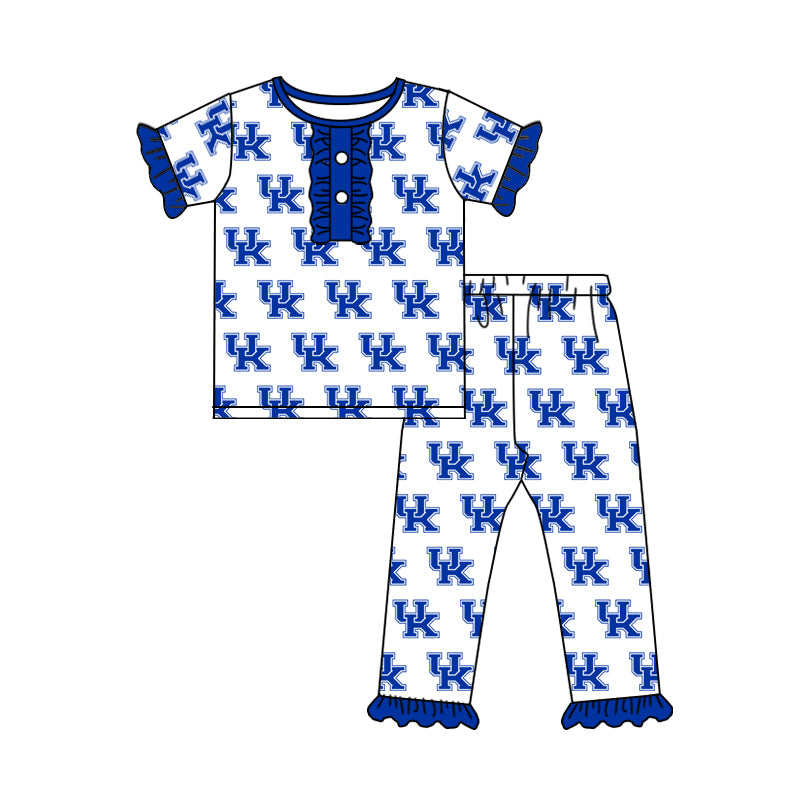 (Custom Design Preorder MOQ 5) Team's UK Print Girls Pajamas Clothes Set