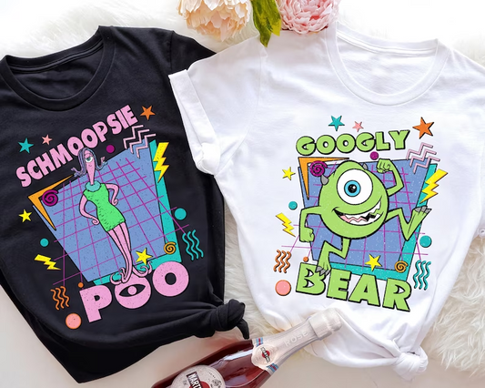 (Custom Design Preorder MOQ 5) Cartoon Monster White Print Kids Tee Shirts Top