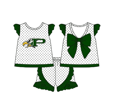 (Custom Design Preorder MOQ 5) Team's P Print Girls Summer Clothes Set