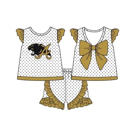 (Custom Design Preorder MOQ 5) Team's A Print Girls Summer Clothes Set