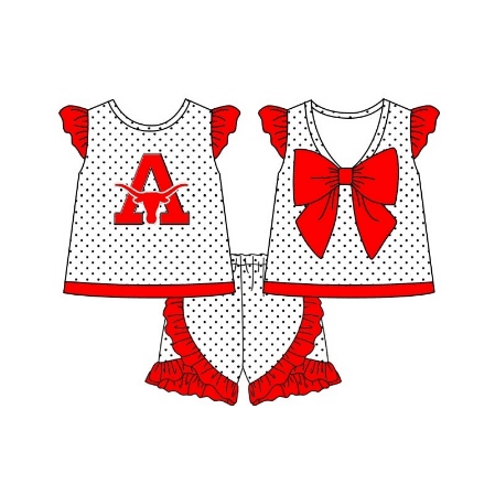 (Custom Design Preorder MOQ 5) Team's A Print Girls Summer Clothes Set