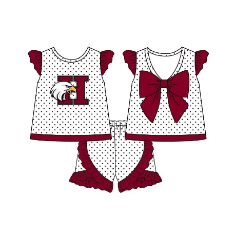 (Custom Design Preorder MOQ 5) Team's H Print Girls Summer Clothes Set