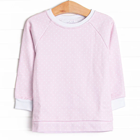 (Custom Design Preorder MOQ 5 ) Pink Dots Print Girls Tee Shirts Top